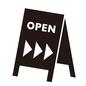 案内板 案内板,案内,スタンド看板,立て看板,ボード,三角,矢印,OPEN,オープン,オープン案内のシルエット素材