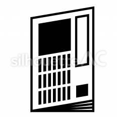 新聞広告 新聞,ページ,見出しのシルエット素材