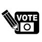 投票用紙 VOTE,記入,エンピツ,鉛筆,丸印,丸,記号式投票,賛成,賛成票,票のシルエット素材