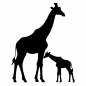 キリンの親子 キリンの親子 キリン,動物,親子,生き物,かわいい,ファミリー,スキンシップ,親子愛,動物園,飼育のシルエット素材