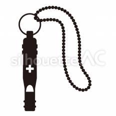 防災用救助笛 防災用救助笛,笛,ホイッスルのシルエット素材