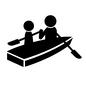 ボートに乗る2人 ボート,手漕ぎボート,乗る,漕ぐ,2人,結婚生活,デート,ピクトグラム,人物,人のシルエット素材