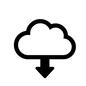 クラウド(ダウンロード) クラウド,雲,共有,受信,ダウンロード,DL,コンピュータ,ネットワーク,下り,通信のシルエット素材