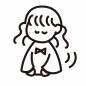 お辞儀する女の子 女の子,お辞儀,お礼,挨拶,ペコリ,韓国風,表情,かわいい,太線,シンプルのシルエット素材