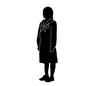女子学生 立つ,全身,起立,制服,セーラー服,人物,女子学生,学生,生徒,学校のシルエット素材