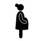 妊婦 ピクトグラム,人物,女性,全身,横向き,妊婦,マタニティ,妊娠中,臨月,大きなおなかのシルエット素材