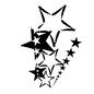 星 星 星,スター,五芒星,五角星,ペンタグラム,マーク,飛ぶ出す,ポップ,手書き風,ラフのシルエット素材