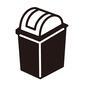 ごみ箱 ごみ箱,ゴミ箱,ダストボックス,回転フタ式,くず入れ,クズ入れ,くず箱,掃除,ごみ入れ,ハウスクリーニングのシルエット素材