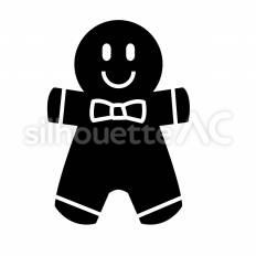 ジンジャーマンクッキー ジンジャーマン,クッキー,リボンのシルエット素材