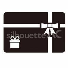 EC　ギフトカード ギフトカード,カード,リボンのシルエット素材