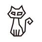 猫 猫 猫,ねこ,ネコ,直線,座る,正面,ハロウィン,コミカル,線画,手書きのシルエット素材