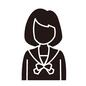 中学生 中学生 女の子,女子中学生,セーラー服,制服,横分け,上半身,正面,女子,ピクトグラム,人物のシルエット素材