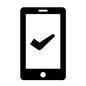完了 完了 スマートフォン,スマホ,モバイル,完了,済,チェックマーク,完了,レ点,チェック,携帯のシルエット素材