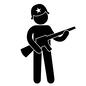軍人 兵士,軍人,戦争,人,人物,ピクトグラム,武器,銃,ライフル,ライフル銃のシルエット素材