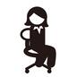 ビジネスウーマン ビジネスウーマン,人物,女性,女の人,OL,オフィスレディ,キャリアウーマン,会社員,仕事,座るのシルエット素材