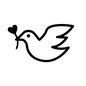 鳩 鳩 鳩,ハト,白鳩,鳥,ハート,運ぶ,飛ぶ,祝福,幸福,シンボルのシルエット素材