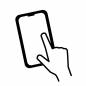 スマホを使用する手 スマホ,端末,画面,機器,指,片手,タッチ,操作,利用,シンプルのシルエット素材