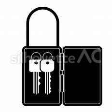 鍵付きキーボックス キーボックス,鍵,収納のシルエット素材