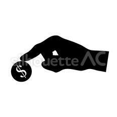 小銭 銀行,バンク,入れるのシルエット素材