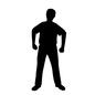 立つ 立つ,男性,男の人,仁王立ち,全身,足を開く,正面,動き,ポーズ,人物のシルエット素材