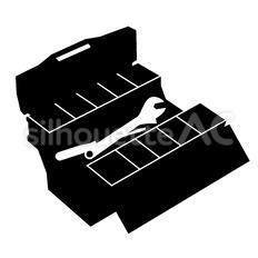 道具入れ 工具入れ,ボックス,箱のシルエット素材