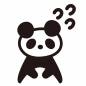 焦るパンダ パンダ,焦る,困る,動物,1匹,キャラクター,ハンドパペット,動物園,韓国風,かわいいのシルエット素材