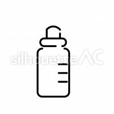 ミルク ピクトサイン,ミルク,哺乳瓶のシルエット素材