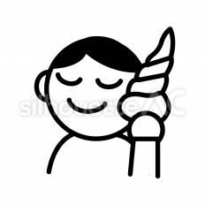 海の音を聞く人 子供,男の子,観光のシルエット素材