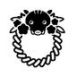 いのししのしめ縄 いのししのしめ縄 しめ縄,しめ縄飾り,飾り,正月飾り,梅の花,2019,年賀状,亥年,亥,猪のシルエット素材