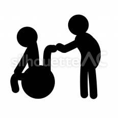 老老介護 老老介護,男性,女性のシルエット素材