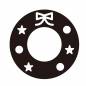 クリスマス（星と水玉とリボン柄リース黒） クリスマス,リース,星,水玉,リボン,ちょうちょ結び,黒,柄,模様,オーナメントのシルエット素材