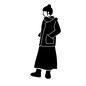 横向きの女性 横向きの女性 横顔,女性,人物,コート,ジャケット,アウター,冬物,冬,防寒,ファッションのシルエット素材