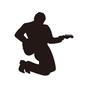 ギタリスト ギタリスト,ミュージシャン,人,人物,楽器,ギター,演奏,弾く,立膝,ソロ演奏のシルエット素材