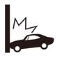 事故 事故 事故,車,突っ込む,壁,外壁,横向き,外壁損傷,自家用車,乗り物,自動車のシルエット素材