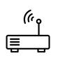 ウェブアイコン 無線LAN,ルーター,受信機,機器,通信機器,周辺機器,Wi-Fi,無線,アンテナ,ウェブラインアイコンのシルエット素材