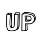 UP UP UP,アップ,上げる,上がる,上,上昇,成績,ランキング,英語,文字のシルエット素材