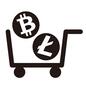 仮想通貨 ビットコイン,ライトコイン,カゴ,カート,購入,買う,仮想通貨,仮想,通貨,仮想マネーのシルエット素材