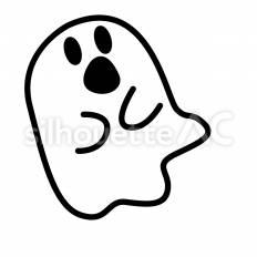 おばけ　びっくり　白抜き おばけ,幽霊,浮くのシルエット素材