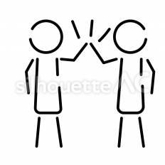 ハイタッチ ピクトグラム,ピクトサイン,アイコンのシルエット素材