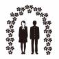 桜のアーチと男女 桜のアーチと男女 男女,桜,アーチ,花,植物,並ぶ,男の子,女の子,カップル,歩くのシルエット素材