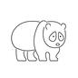 パンダ パンダ,ぱんだ,野生動物,手書き風,ラフ,生き物,動物,アニマルのシルエット素材