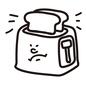 トースター トースター トースター,焼けた,パン,食パン,キッチン家電,2枚,焼く,顔,かわいい,簡単のシルエット素材