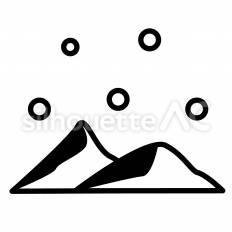 雪山 雪山,山,雪のシルエット素材