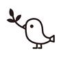 トリ トリ トリ,とり,鳥,幸福の鳥,バード,葉っぱ,枝,咥える,生き物,ファンタジーのシルエット素材