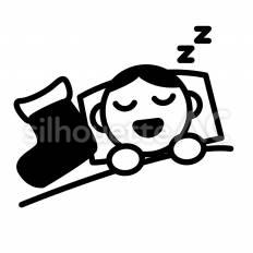 クリスマスに寝る子　男の子 男の子,寝る,靴下のシルエット素材