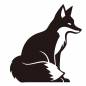 狐 狐,しっぽ,耳,脚,輪郭,立ち姿,シンプル,かっこいい,クール,動物のシルエット素材