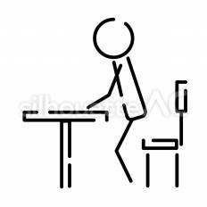 席を立つ ピクトグラム,ピクトサイン,アイコンのシルエット素材