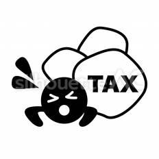 税金問題　重い 雲,重圧,負担のシルエット素材