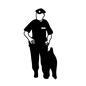 警察犬と警官 警察犬と警官 警察犬,イヌ,犬,動物,捜査,人物,人,全身,立ち姿,警察官のシルエット素材