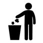 ゴミ箱 ゴミ箱,ゴミ,捨てる,マナー,人物,人,1人,全身,施設,ゴミ捨てのシルエット素材